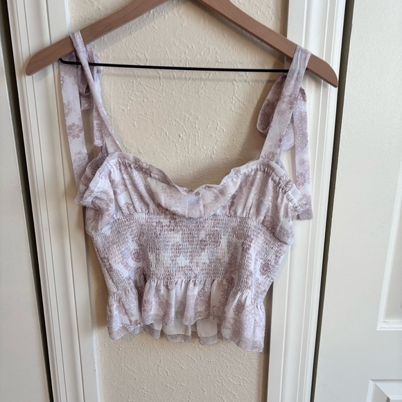 Wilfred Floral Smocked Ruffle Top - White - Picture 5 of 5